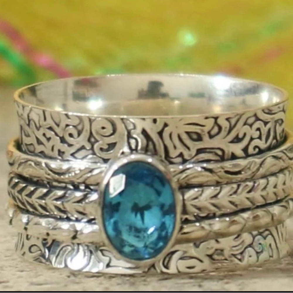 Sterling Silver 925 Spinner Ring - image 1